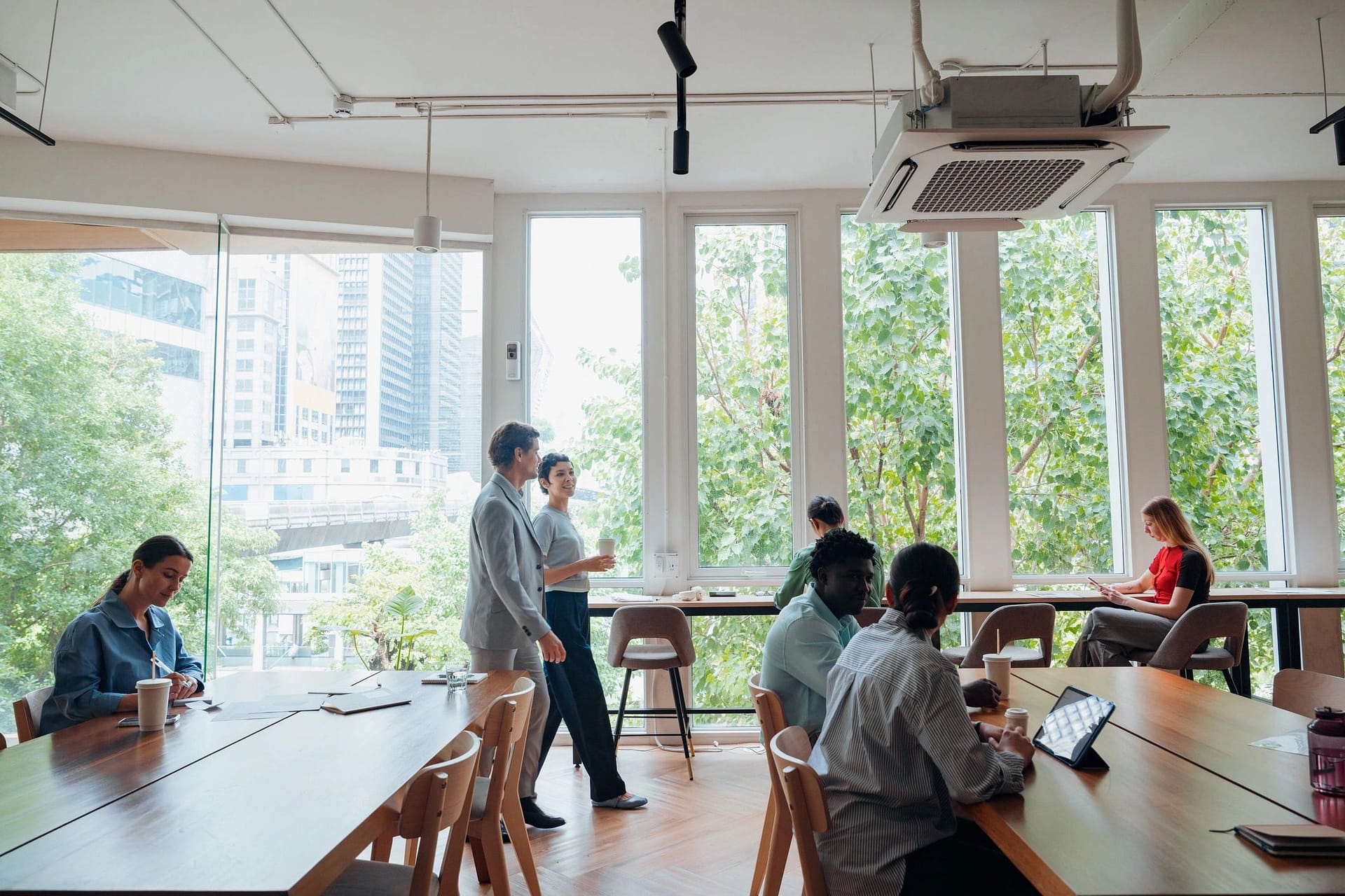 Business team planning digital growth together
