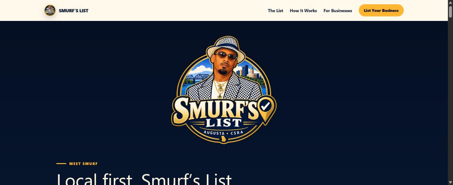 Actual Smurf’s List website captured October 18, 2026